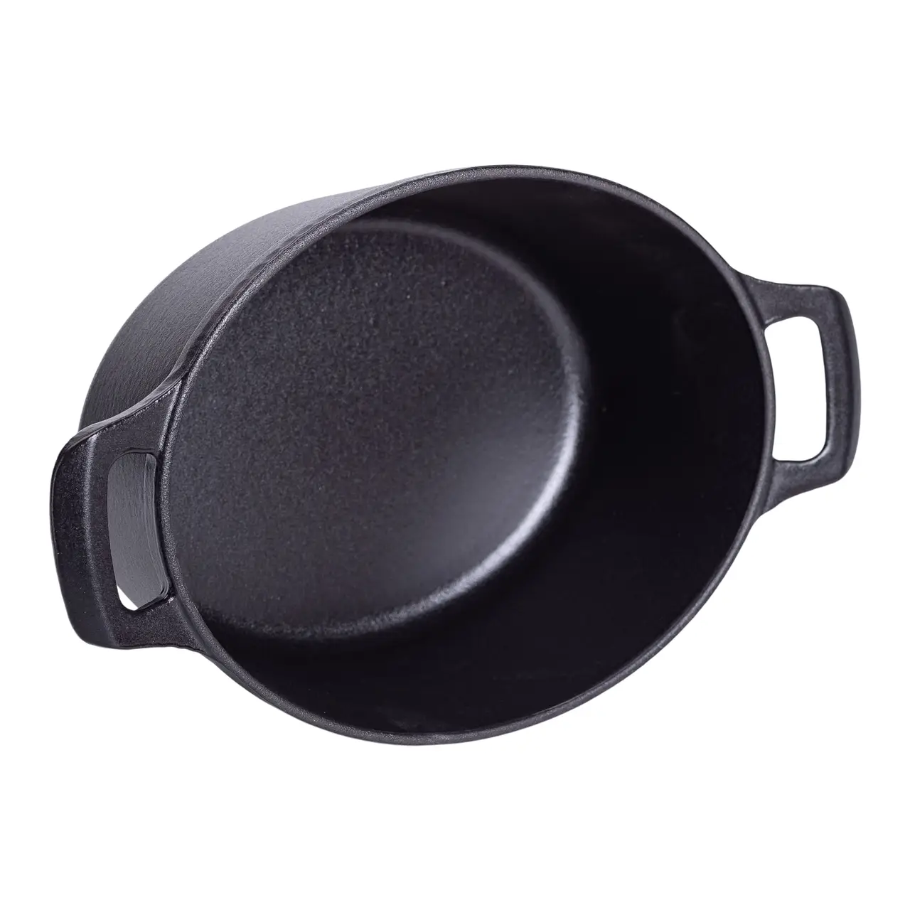 Гусятниця чавунна з кришкою 3 л Ø22 см чорна, каченята казан для тушкування запікання кухонний посуд HP-1-11-BLACK