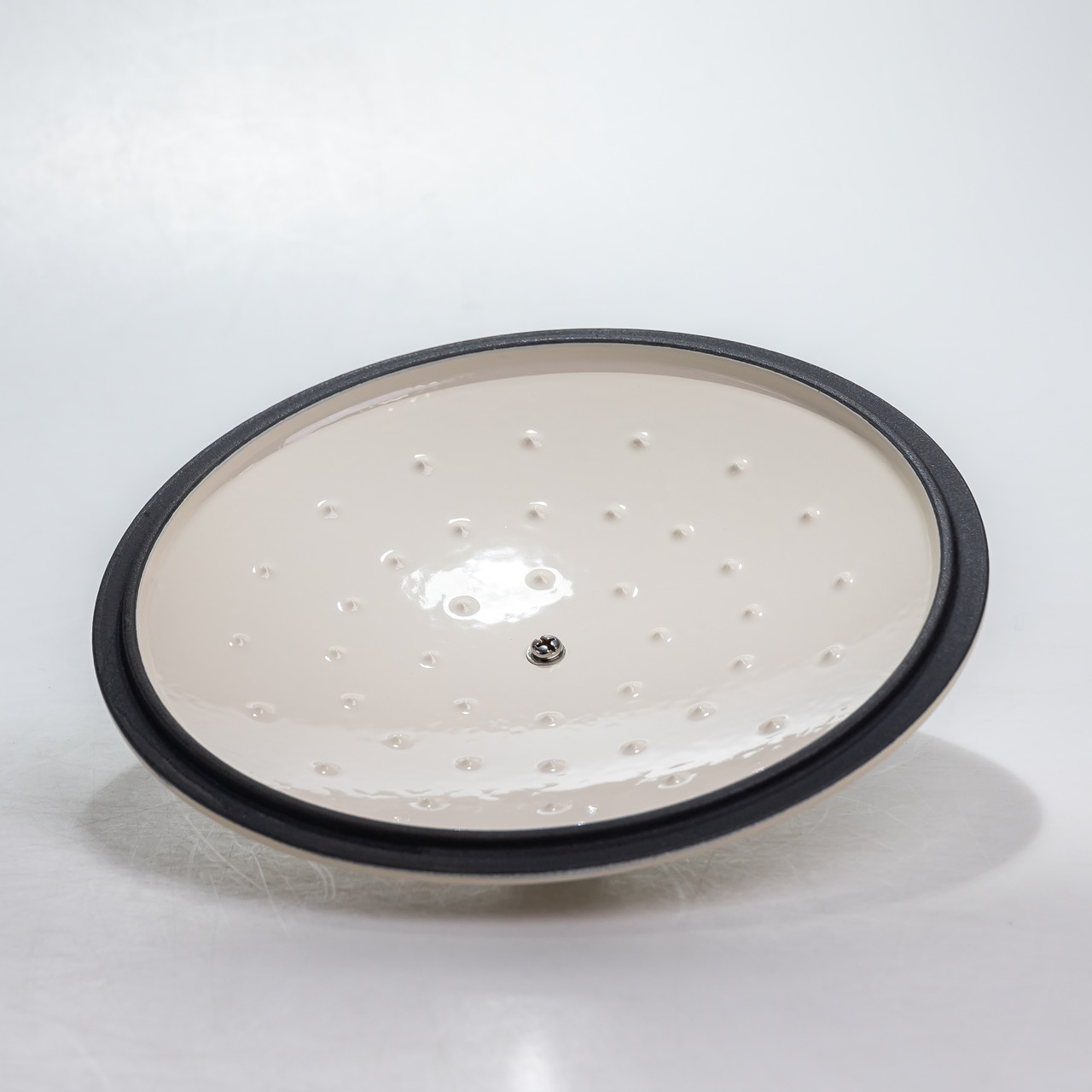 Каструля чавунна 2.5 л емальована з кришкою посуд для тушкування запікання томління кухонна Біла HP-1-14-WHITE