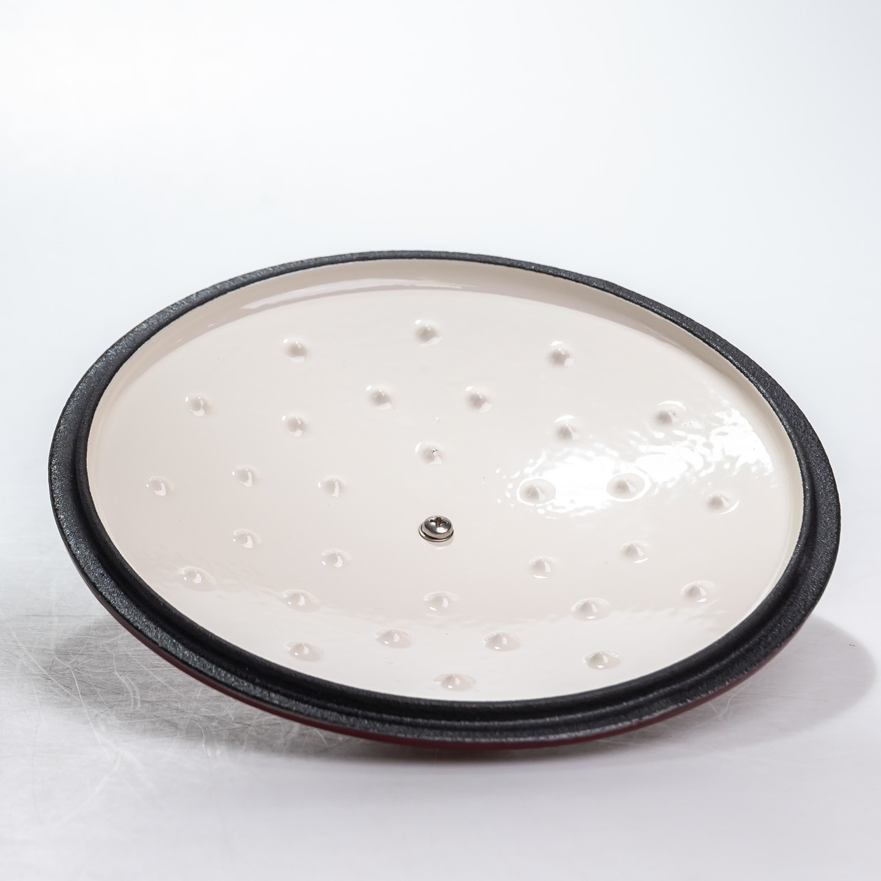 Каструля чавунна 2.5 л емальована з кришкою посуд для тушкування запікання томління кухонна Червона HP-1-14-RED