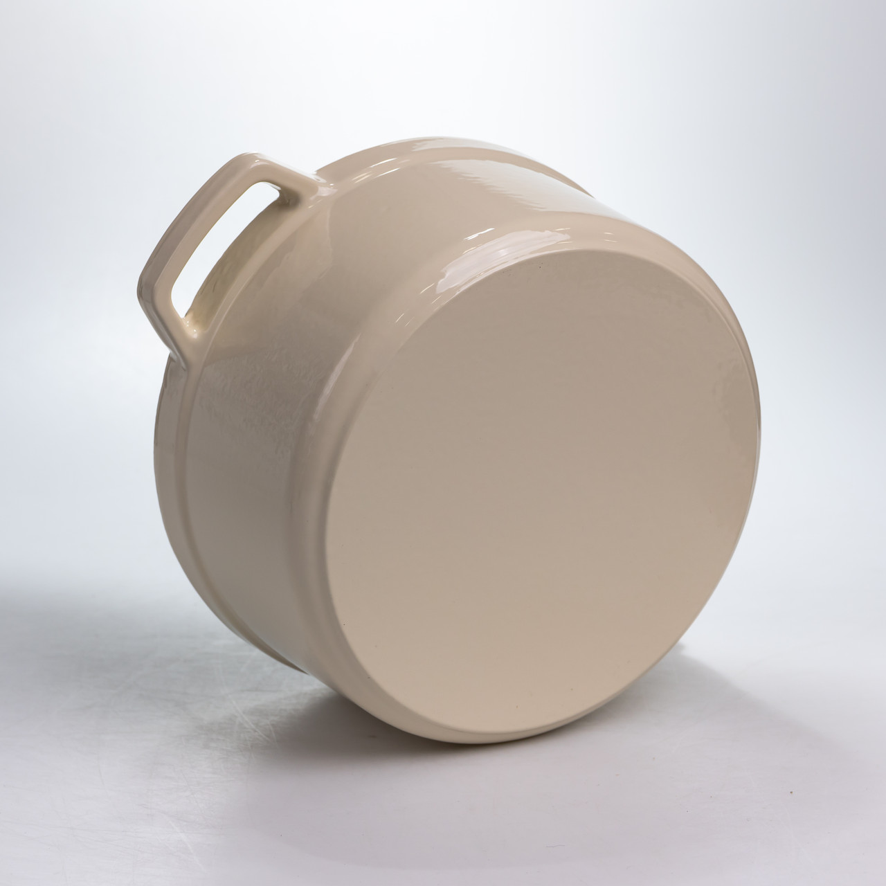 Каструля чавунна 4.5 л емальована з кришкою посуд для тушкування запікання томління кухонна HP-1-19-WHITE