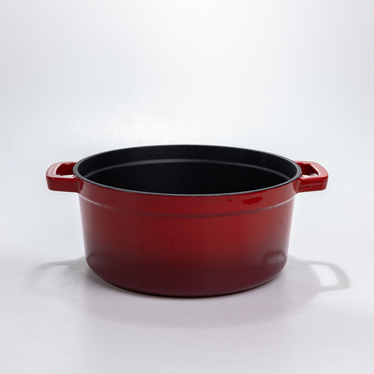 Каструля чавунна 4.5 л емальована з кришкою посуд для тушкування запікання томління кухонна Червона HP-1-19-RED