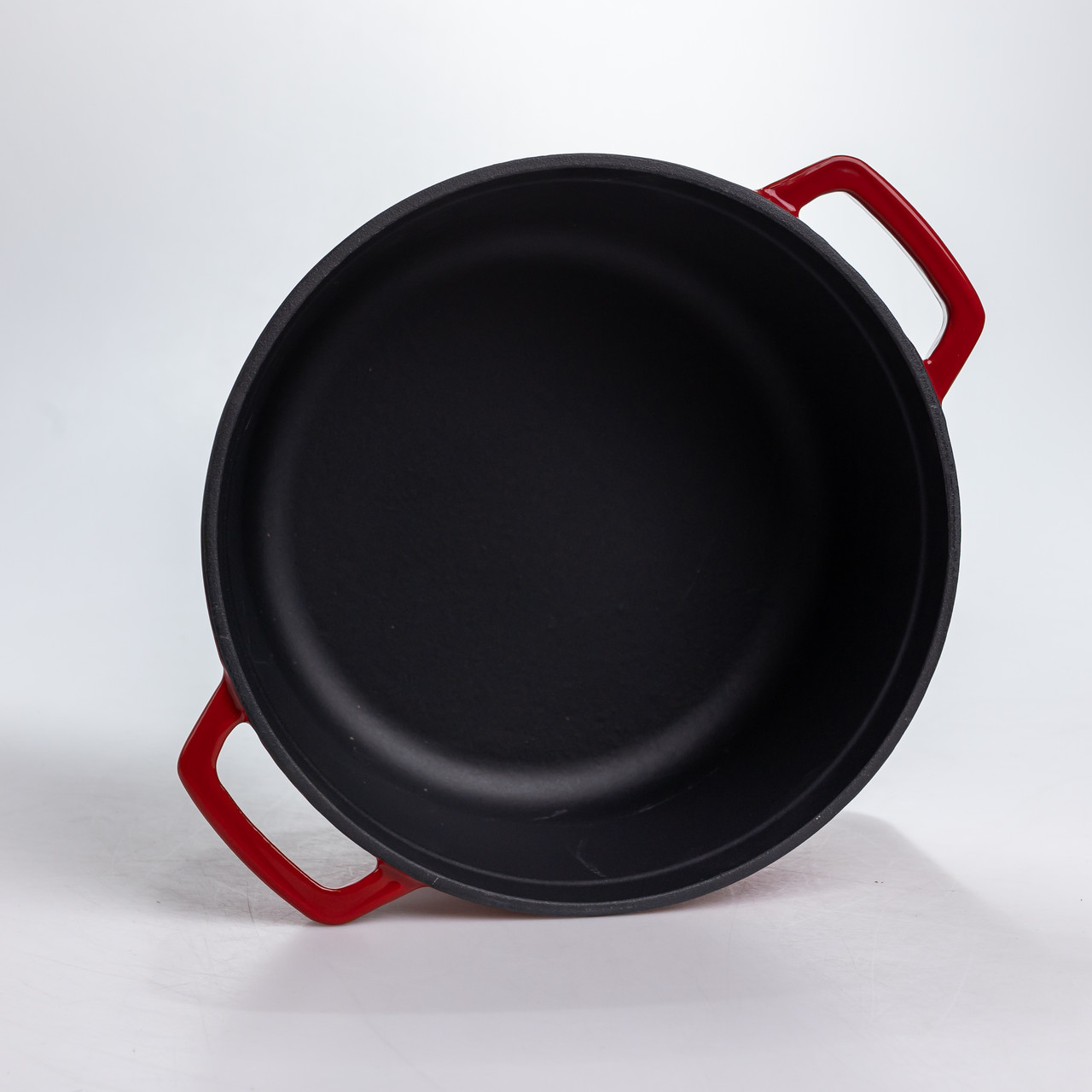 Каструля чавунна 4.5 л емальована з кришкою посуд для тушкування запікання томління кухонна Червона HP-1-19-RED