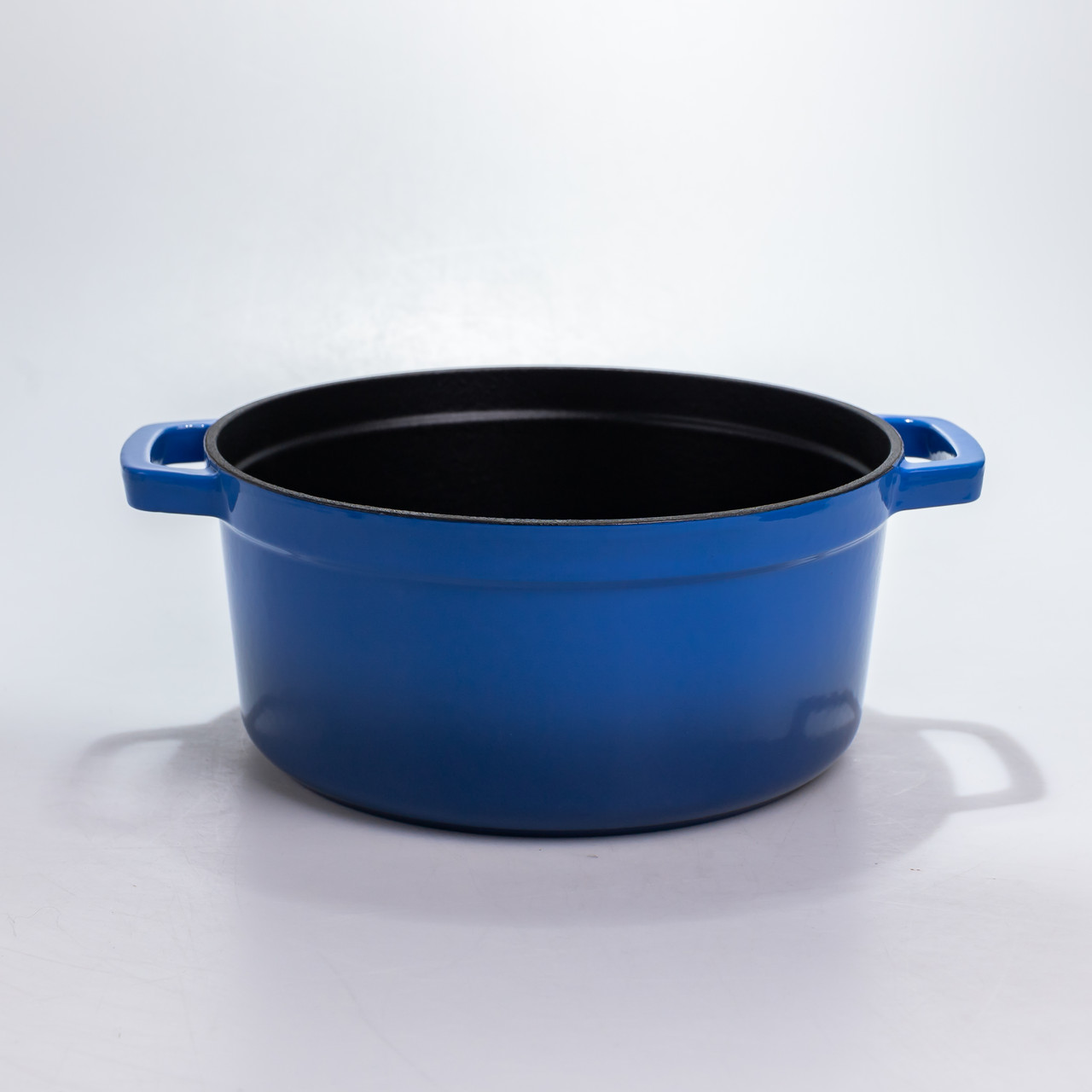 Каструля чавунна 4.5 л емальована з кришкою посуд для тушкування запікання томонія кухонна Синя HP-1-19-BLUE