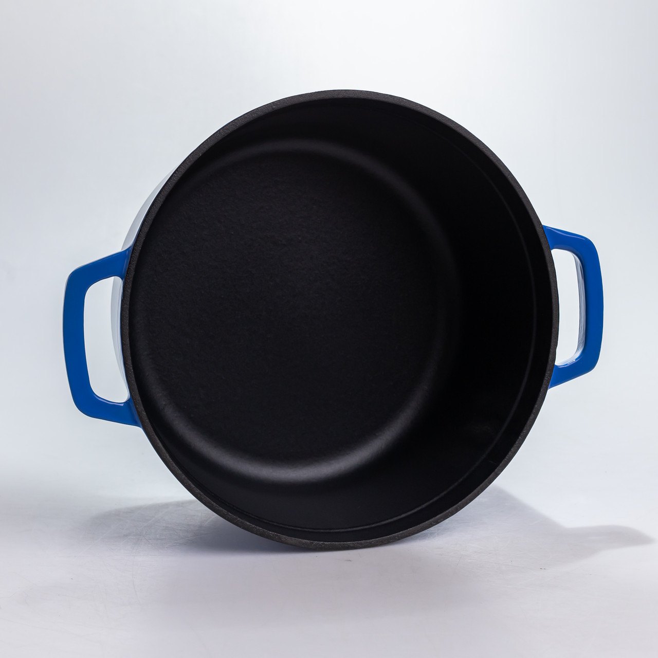 Каструля чавунна 4.5 л емальована з кришкою посуд для тушкування запікання томонія кухонна Синя HP-1-19-BLUE