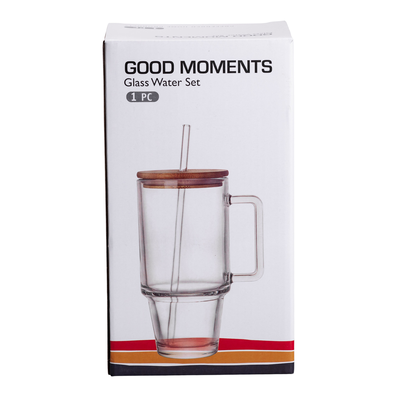 Кружка скляна з кришкою та трубочкою 750 (мл) Сірий HP-19-50