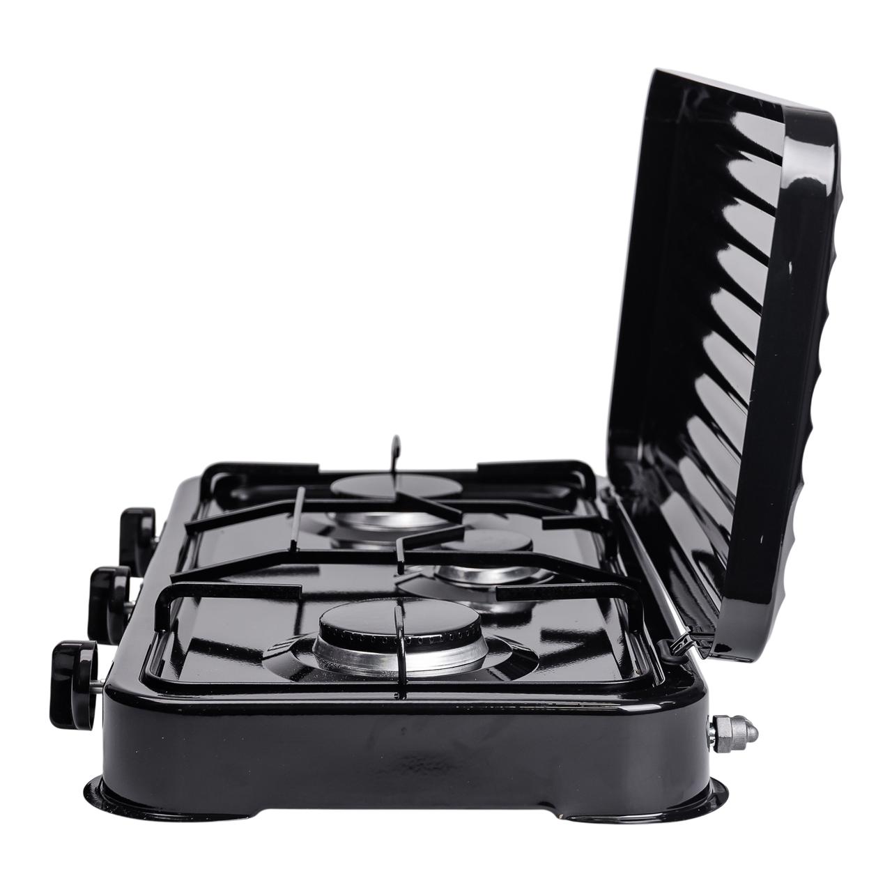 Настільна газова плита на 3 конфорки Sokany 5.5 кВт Чорна Lugi SK-6003B