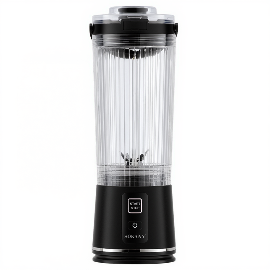 Портативний блендер-шейкер на акумуляторі 500 мл USB Чорний SK-01023B