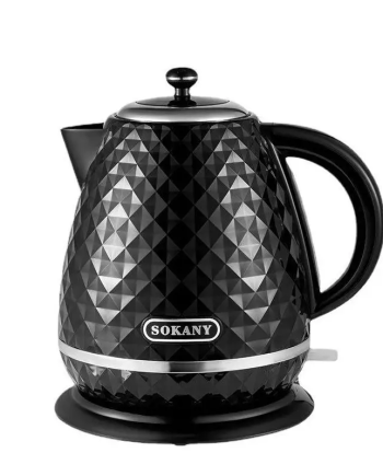 Електрочайник Sokany 1,7 л дисковий з автовідключенням 2200 Вт Чорний SK-1032B