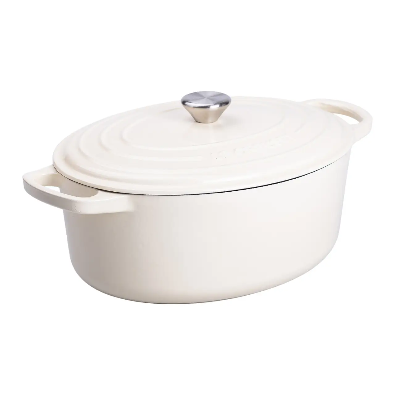 Гусятниця чавунна емальована з кришкою на 6 літрів Ø26 см бежева, каструля для тушкування запікання плита посуд HP-1-10-WHITE