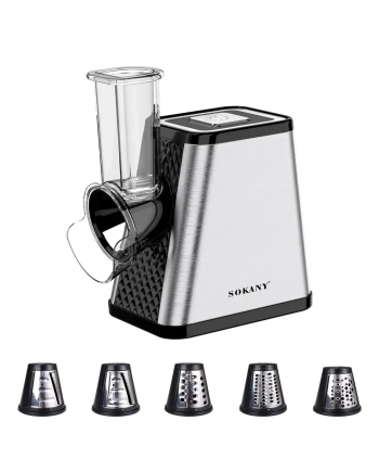 Подрібнювач овочів 5в1 овочерізка 800 Вт з 5 насадками з нержавіючої сталі Sokany SK-06029