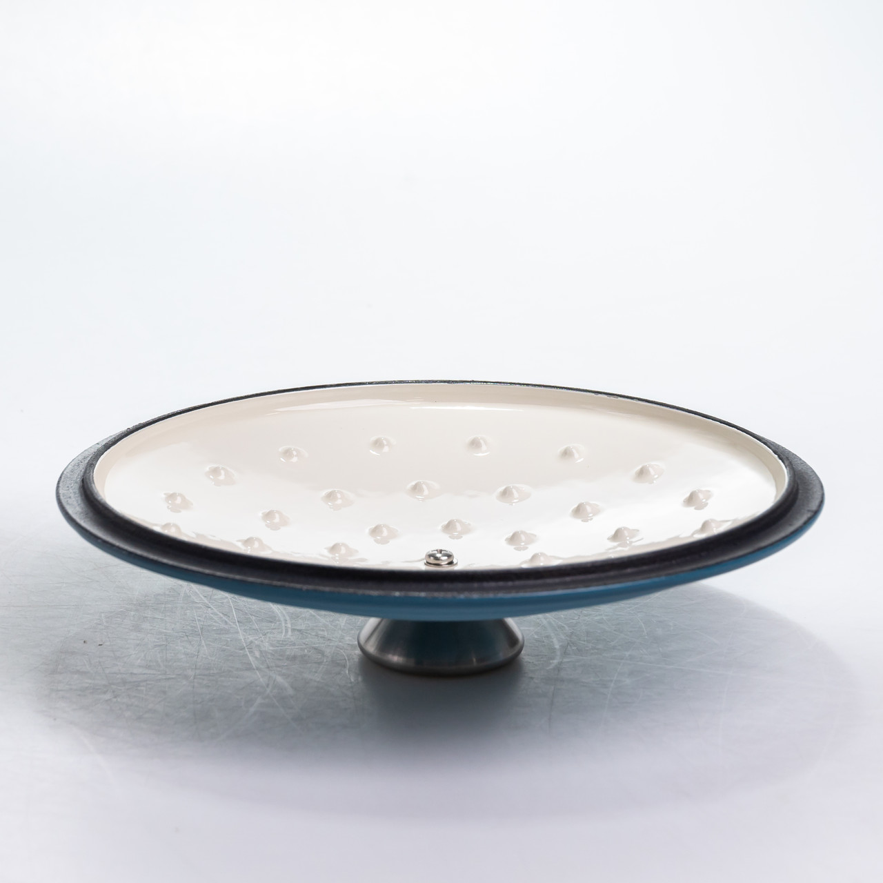 Каструля чавунна 2.5 л емальована з кришкою посуд для тушкування запікання томління кухонна Синя HP-1-14-BLUE