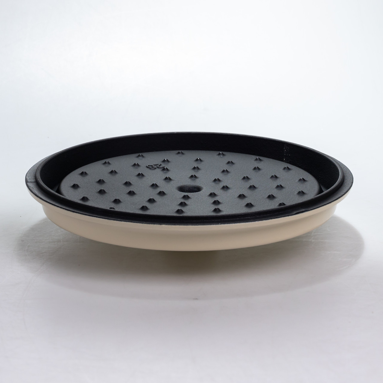 Каструля чавунна 4.5 л емальована з кришкою посуд для тушкування запікання томління кухонна HP-1-19-WHITE