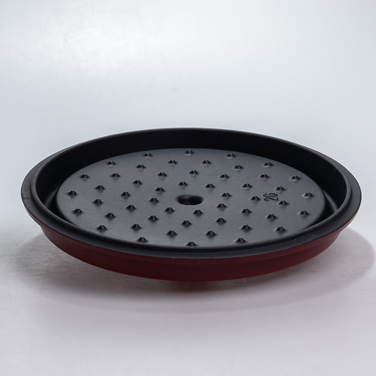 Каструля чавунна 4.5 л емальована з кришкою посуд для тушкування запікання томління кухонна Червона HP-1-19-RED