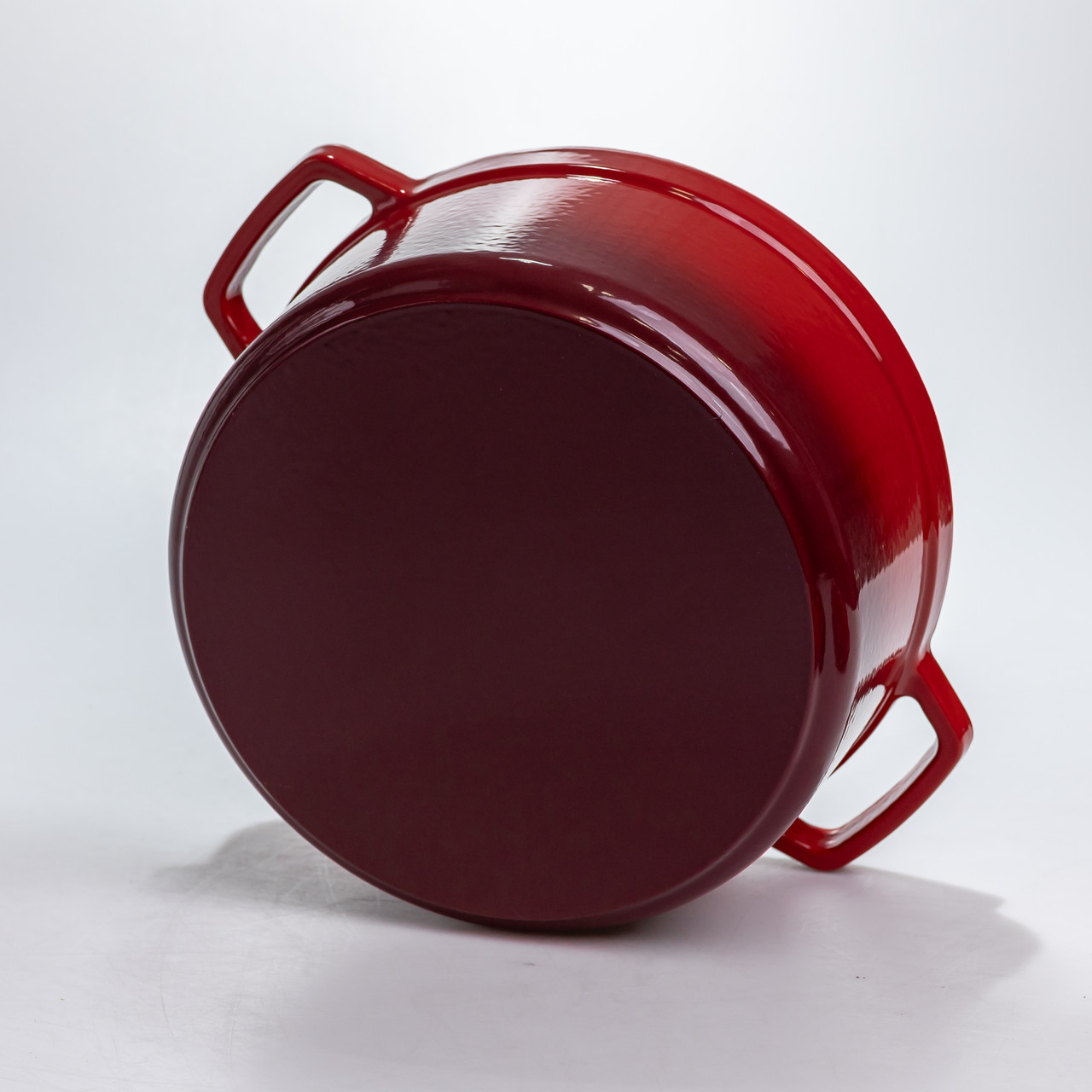 Каструля чавунна 4.5 л емальована з кришкою посуд для тушкування запікання томління кухонна Червона HP-1-19-RED