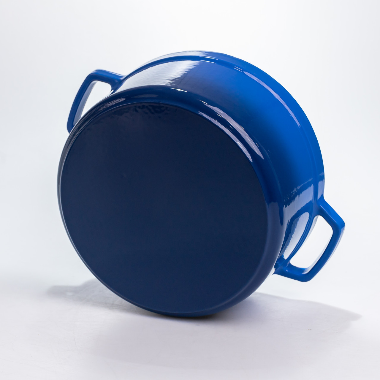 Каструля чавунна 4.5 л емальована з кришкою посуд для тушкування запікання томонія кухонна Синя HP-1-19-BLUE