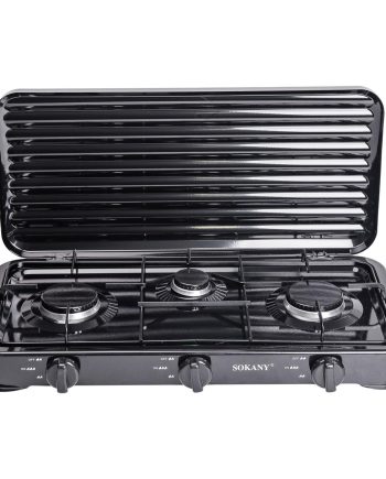 Настільна газова плита на 3 конфорки Sokany 5.5 кВт Чорна Lugi SK-6003B