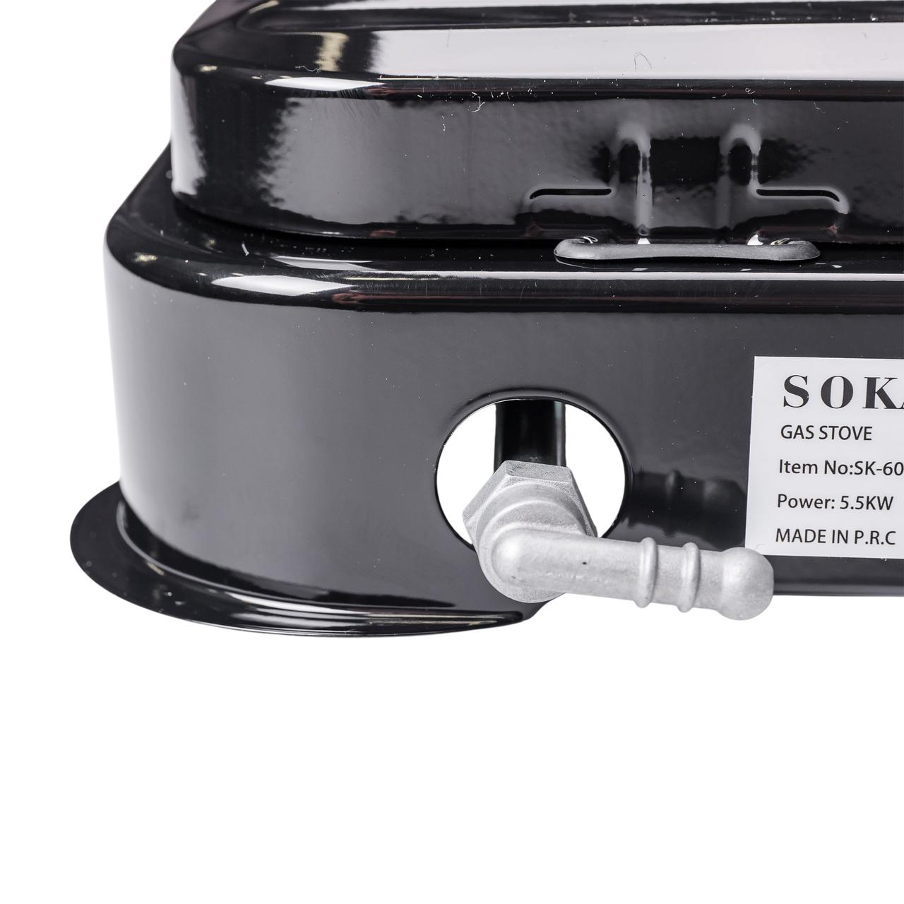 Настільна газова плита на 3 конфорки Sokany 5.5 кВт Чорна Lugi SK-6003B