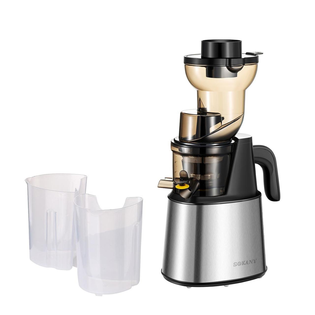 Соковижималка морожениця шнекова електрична Sokany 800 Вт із чашами прес для віджимання соку овочів фруктів SK-01010