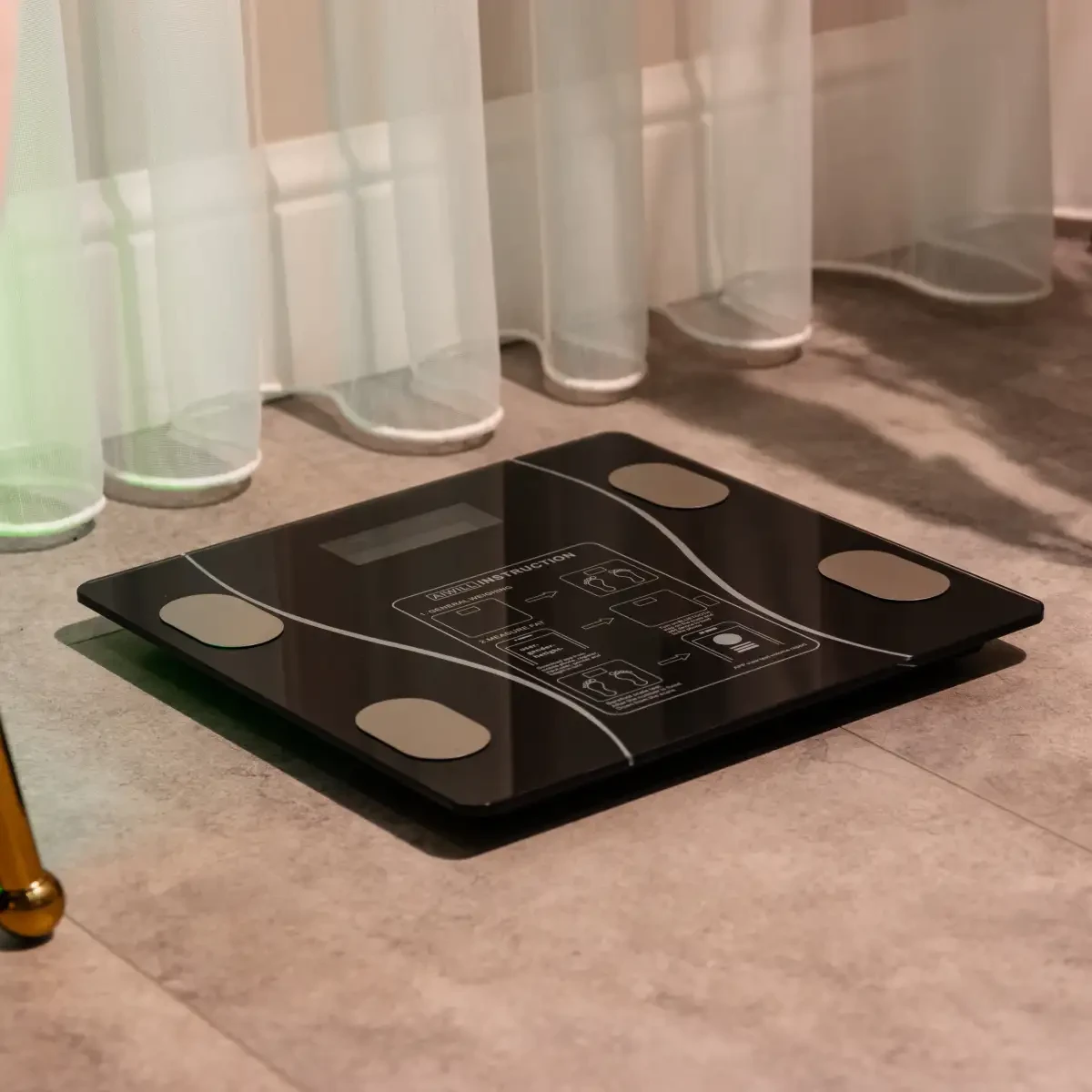 Смарт ваги електронні Sokany 26х26 см  до 180 кг з синхронізацією з телефоном чорні SK-19019B