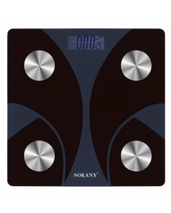 Смарт ваги електронні Sokany 26х26 см до 180 кг з Bluetooth Чорний SK-19029B