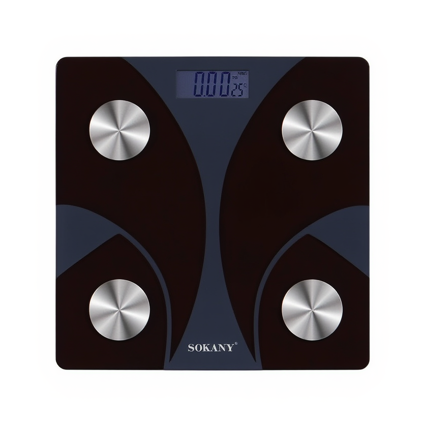 Смарт ваги електронні Sokany 26х26 см до 180 кг з Bluetooth Чорний SK-19029B
