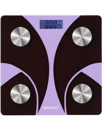 Смарт ваги електронні Sokany 26х26 см до 180 кг з Bluetooth Фіолетовий SK-19029V