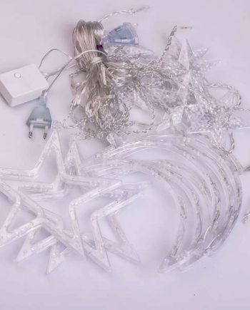 Електрична гірлянда Зірка штора 3 метри на вікно для фотозон біла WYF11W