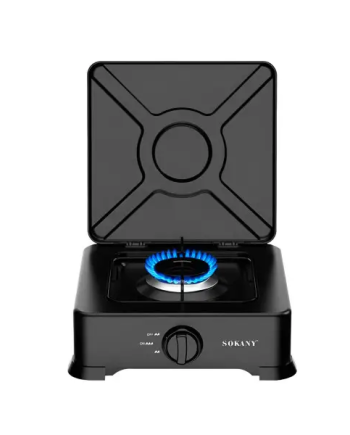 Газова плита настільна на 1 конфорку Sokany SK07005 під балонний газ Чорна