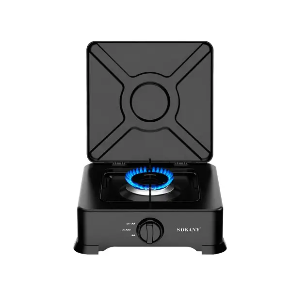 Газова плита настільна на 1 конфорку Sokany SK07005 під балонний газ Чорна