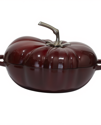 Каструля чавунний Томат 2.5 л емальована з кришкою посуд для тушкування запікання тушкування Бургунді HP-1-20-BURGUNDY