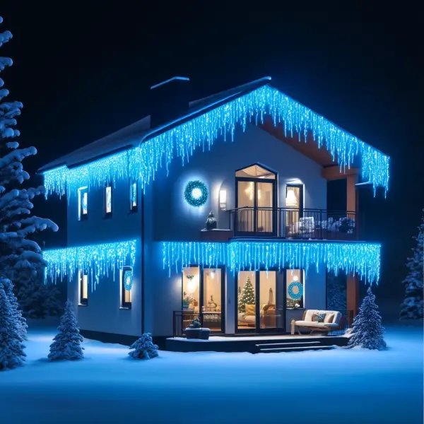 Вулична гірлянда Бахрома 50 м 840 LED чорний провід Синій 50MBBL