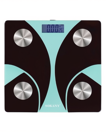 Смарт ваги електронні Sokany 26х26 см до 180 кг з Bluetooth М'ятний SK-19029GR
